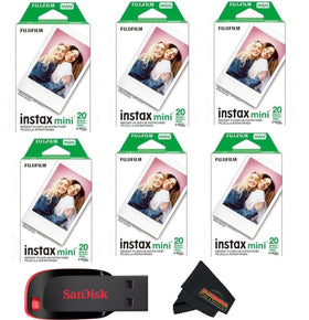 Fujifilm Instax mini twin-pack film in foil bag for instant prints.