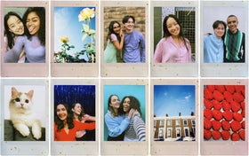 Fujifilm Instax Mini film variety-pack designs collage for vibrant, customized prints.