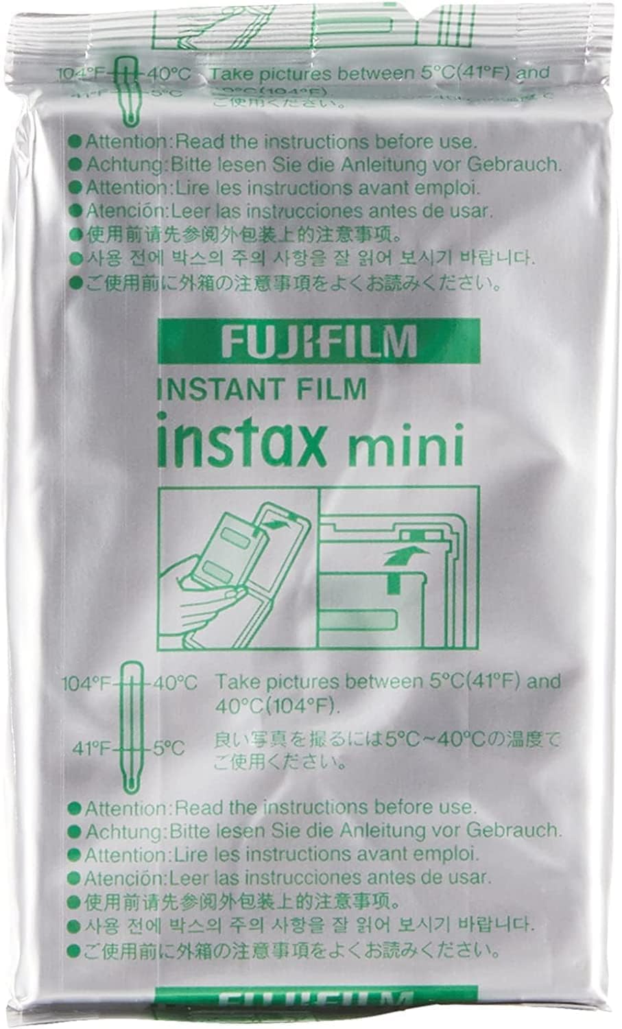 Fujifilm Instax Mini film delivers vibrant color prints instantly.