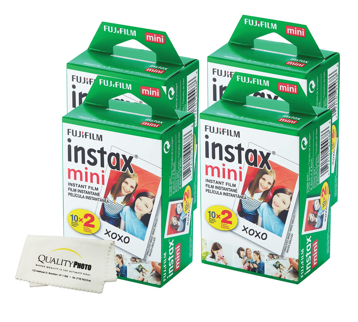 Fujifilm INSTAX Mini white film pack with 20 sheets for instant keepsakes.