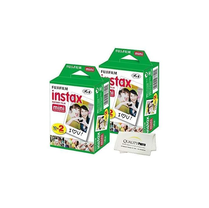 Fujifilm INSTAX Mini white film, compatible with Mini 8–12 cameras for instant color prints.