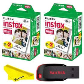 Fujifilm Instax pack front packaging showing usable film and brand benefit