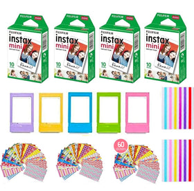 Fujifilm Instax Mini instant film sheets in vibrant colors for daylight and flash photography