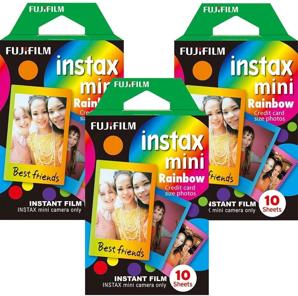 Fujifilm Instax Mini prints displayed at a party showcasing vibrant, shareable memories