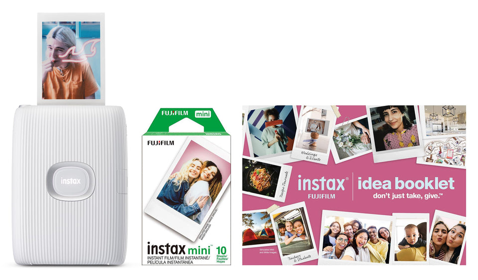 Fujifilm Instax Mini Link 2 in clay white, compact wireless printer for quick smartphone photos
