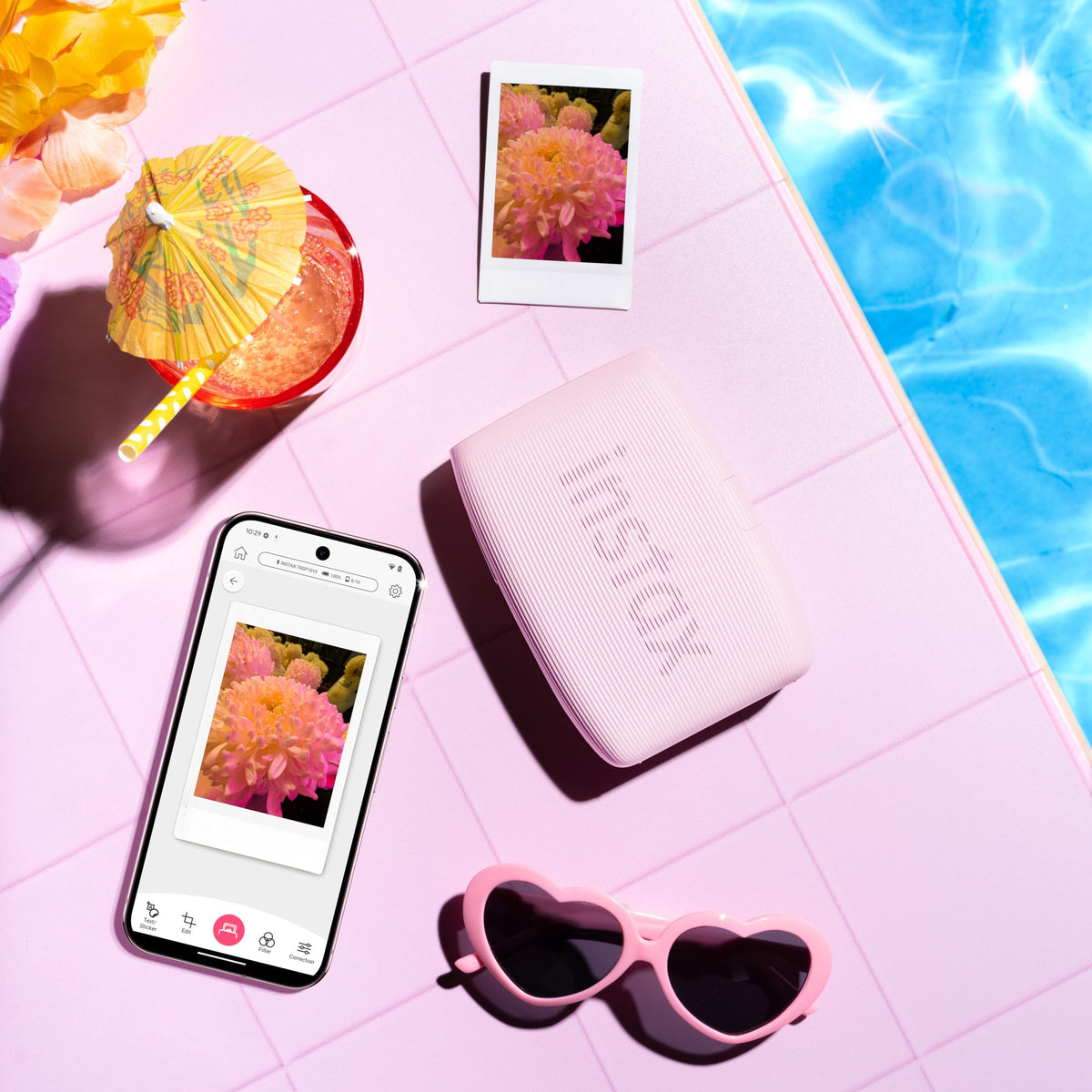 Fujifilm Instax Mini Link 3 Pixel Special Edition Pink print-from-video feature in use
