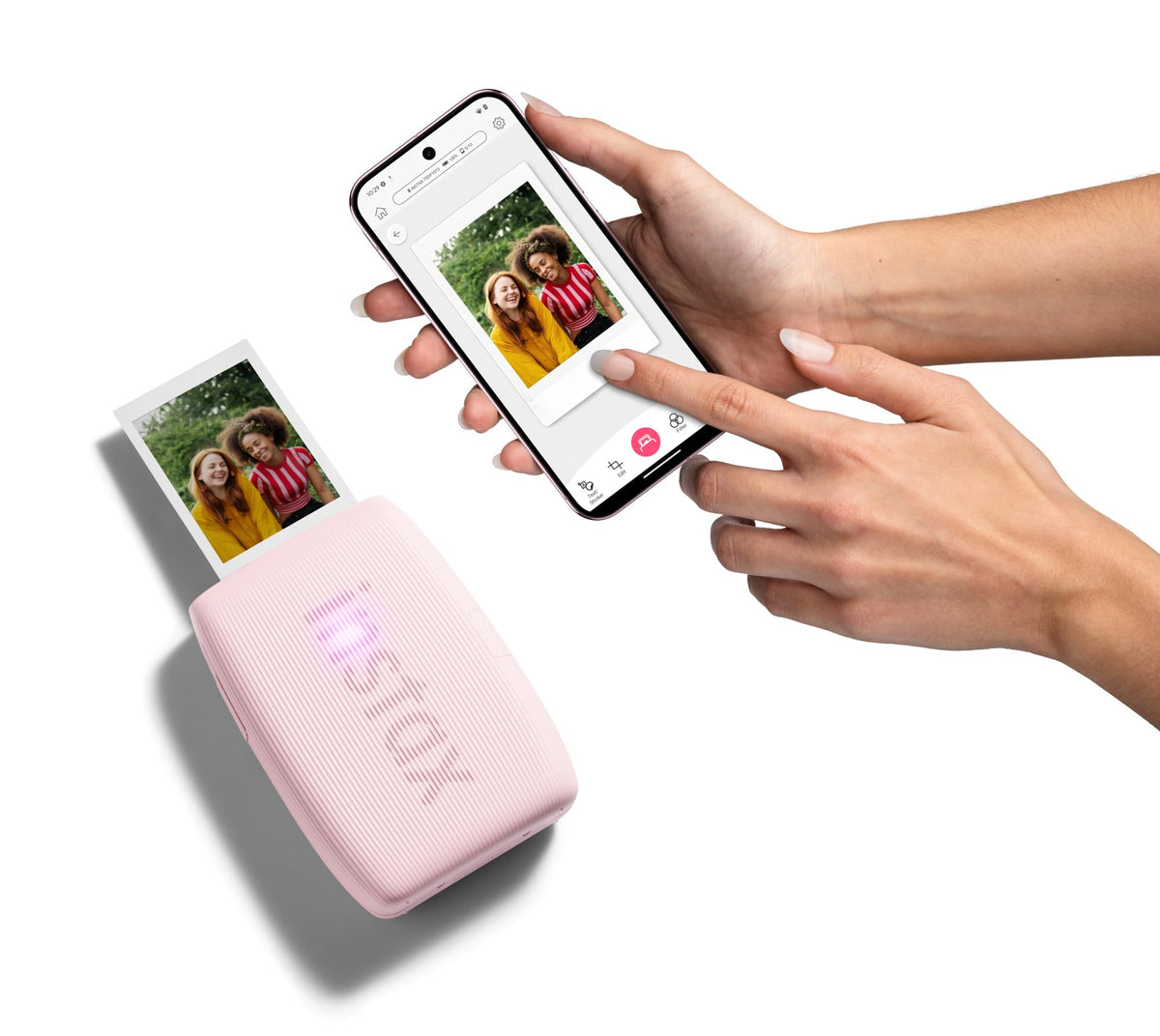 Fujifilm Instax Mini Link 3 Pixel Special Edition Pink top view showing design and grip