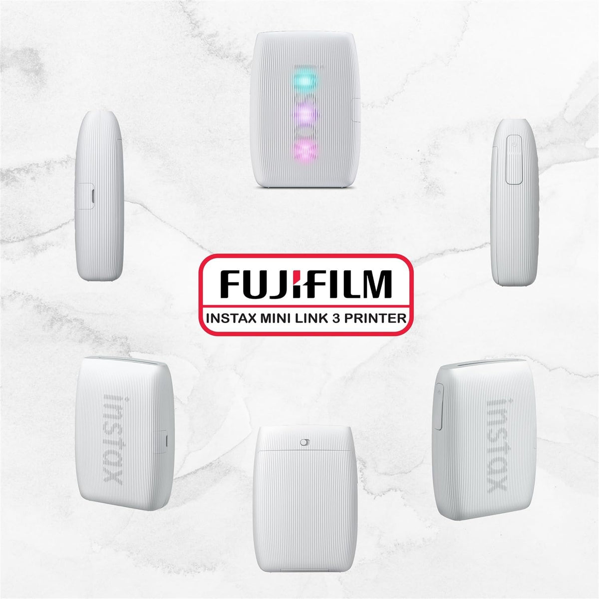 Clay White protective case safeguarding the Instax Link 3 on the go.