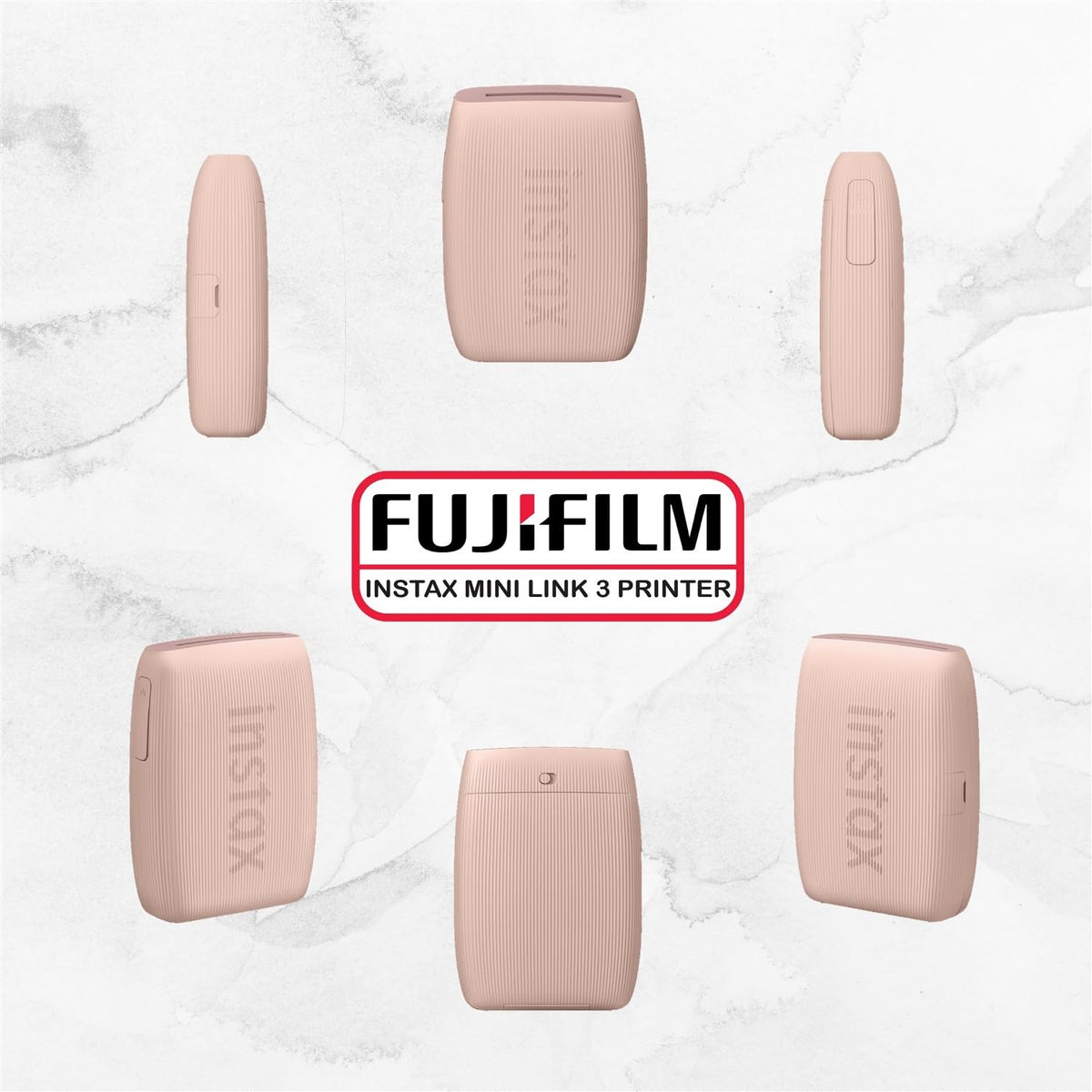 Fujifilm Instax Mini Link 3 protective case in Rose Pink safeguards your prints.