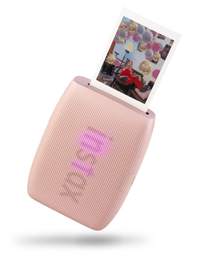 Fujifilm Instax Mini Link 3 Rose Pink front view, sleek and portable instant printer.