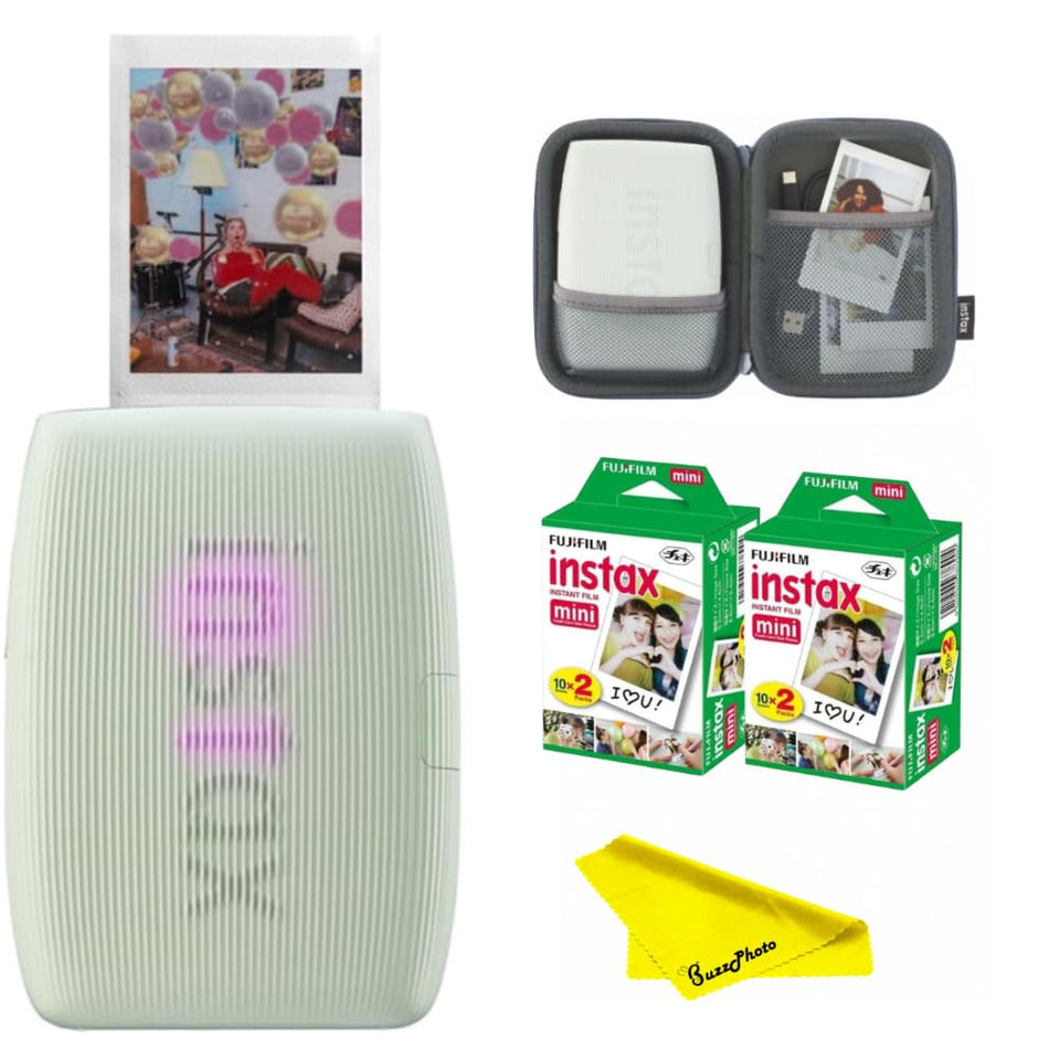 Fujifilm Instax Mini Link 3 Sage Green front view enables quick mobile printing