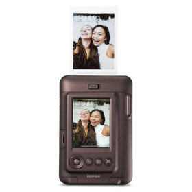 Fujifilm INSTAX Mini Liplay Deep Bronze, back view, intuitive controls for quick shots.