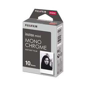 User holding the monochrome film emphasizes quick, in-the-moment black-and-white prints.