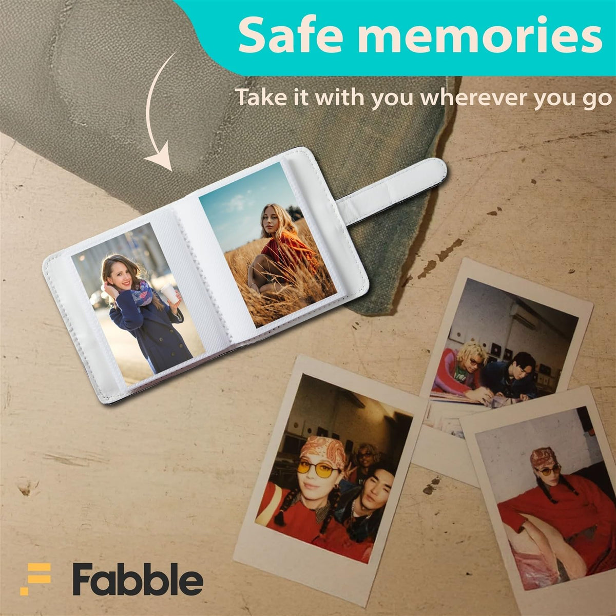 Instax Mini photo album holds 32 prints for organized keepsakes.