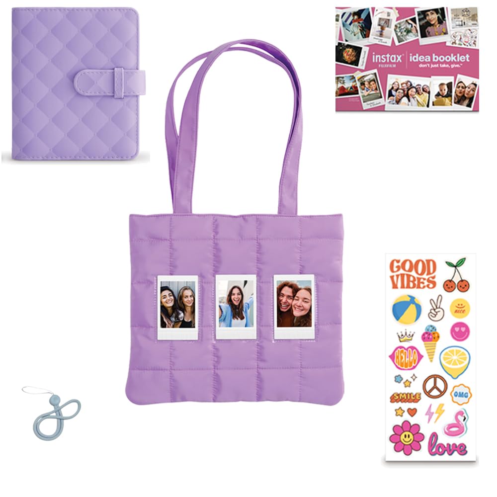 Quilted tote bag with film pockets adds style and convenient access