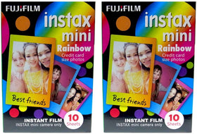 Fujifilm Instax Mini Rainbow Film box showing 20-sheet value set for instant photos