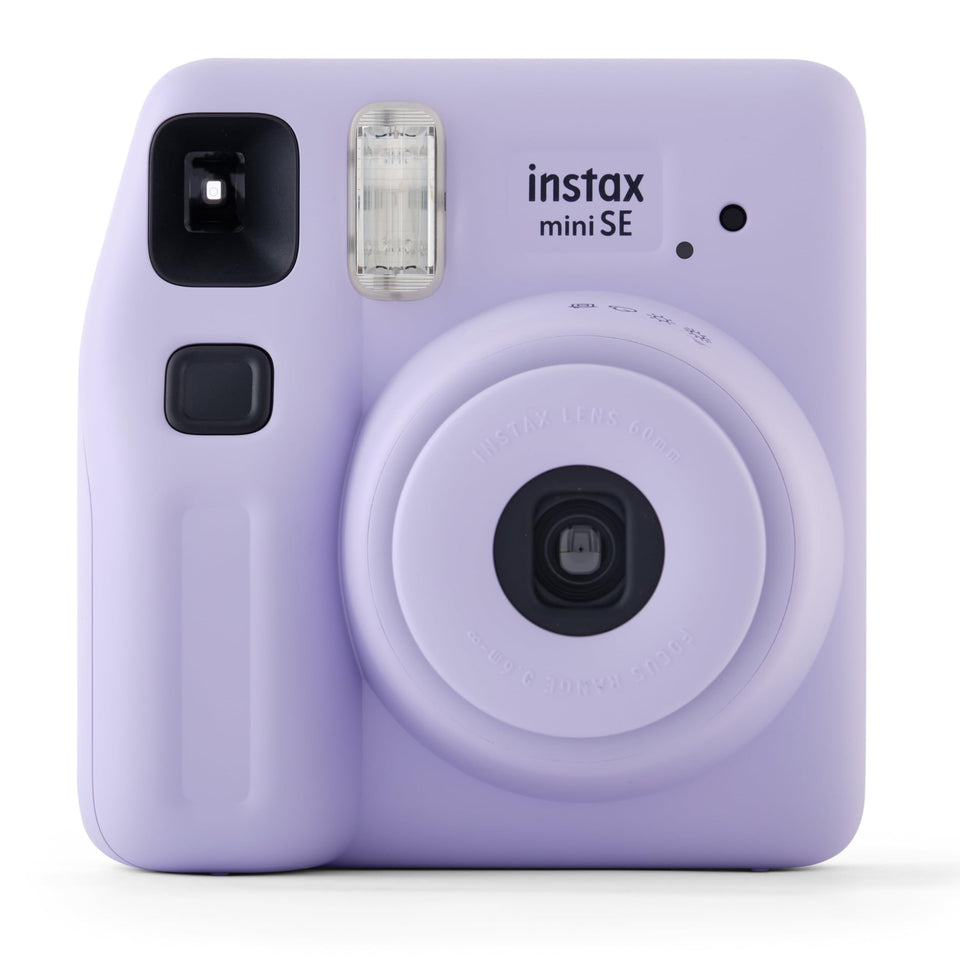 Fujifilm Instax Mini SE Purple camera front view for instant photo sharing