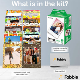 Fujifilm Instax Mini sticker frames add decorative borders to prints.