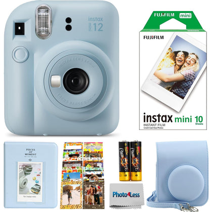 fujifilm front view of pastel blue camera showing compact design and portability