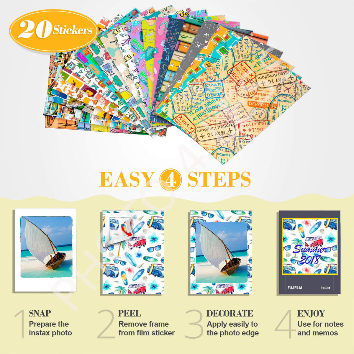 fujifilm stickers decorating a print showing personalization and creativity