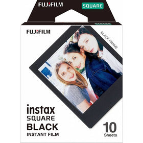 Instax Square Black Film used with compatible cameras for dramatic framed square prints