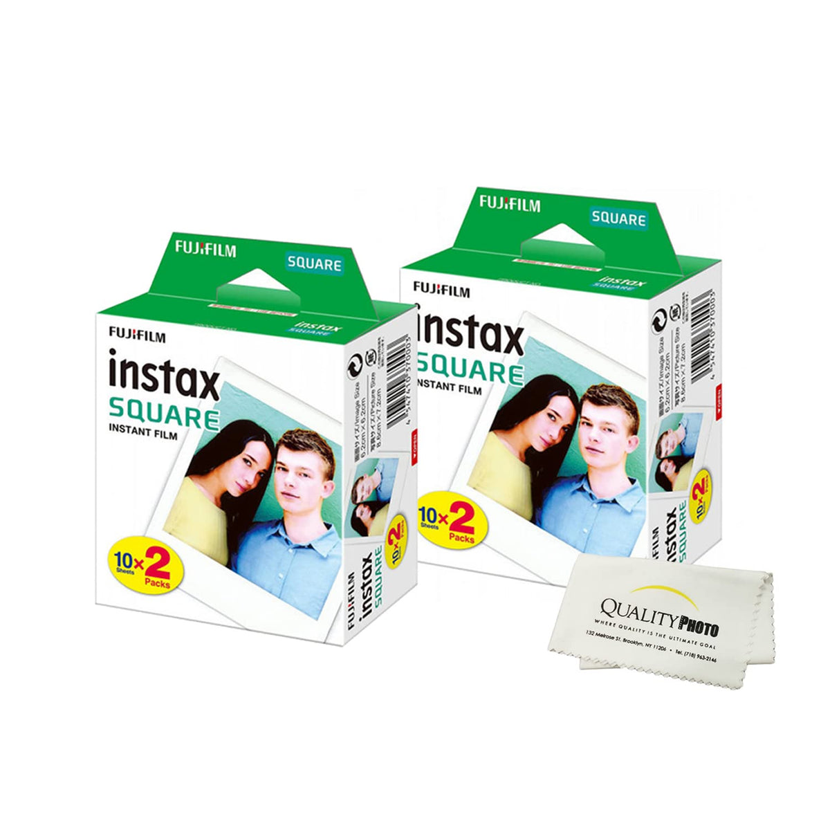 Fujifilm Instax Square film 40-sheets pack delivers vivid color for instant prints.