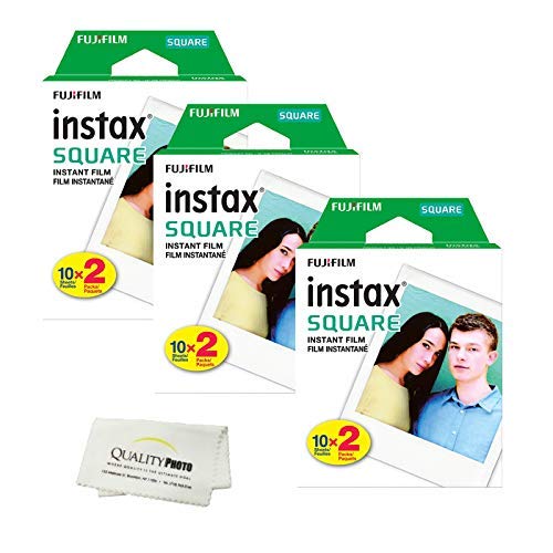 Fujifilm Instax Square film with 60 exposures for quick, vivid instant photos.