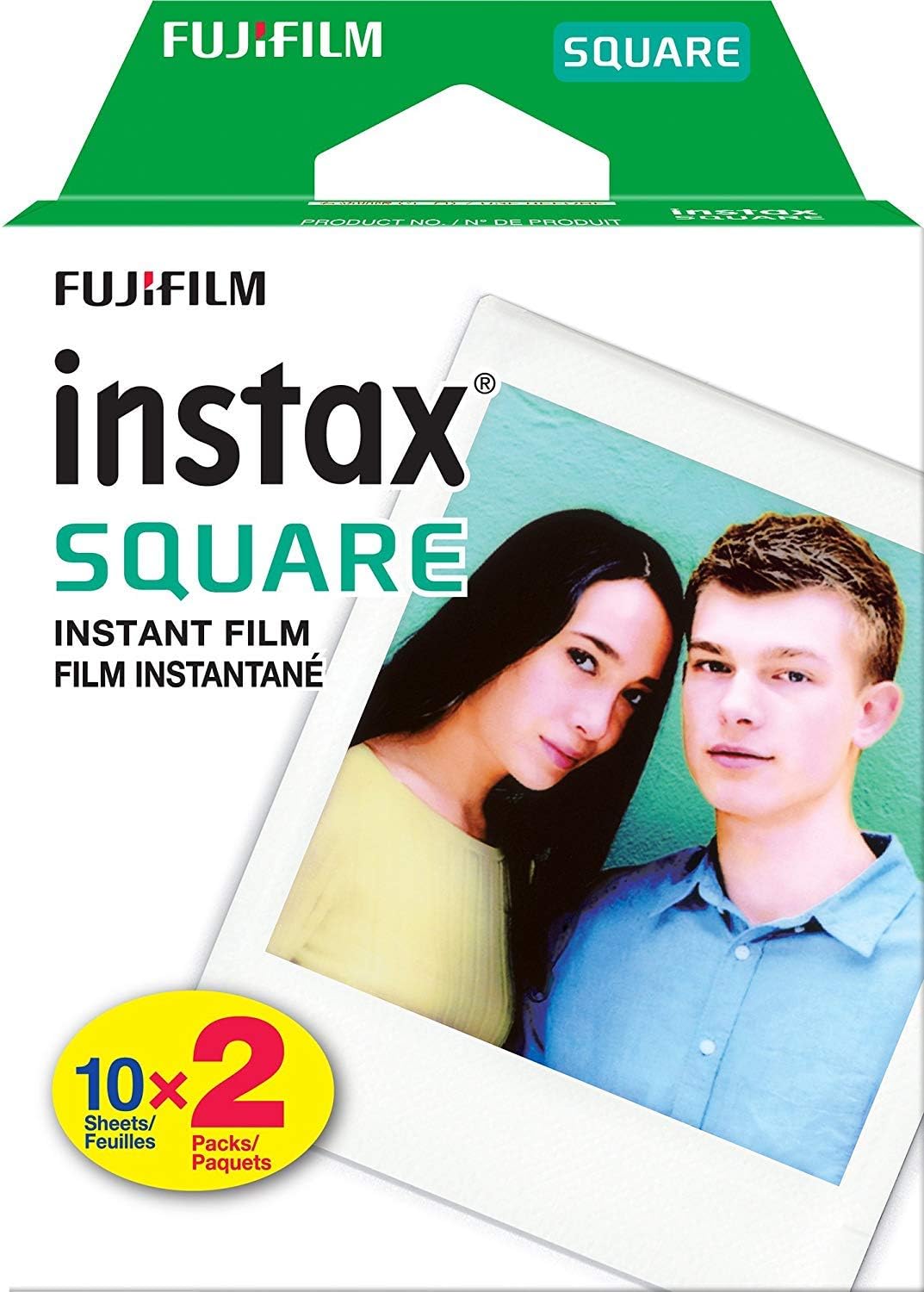 Fujifilm Instax Square film featuring the classic white frame for personalization