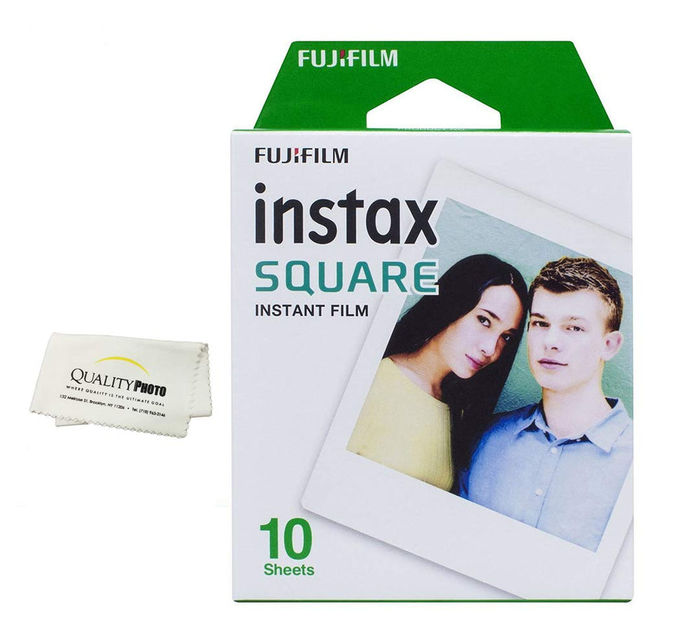Fujifilm Instax Square film ten exposures for instant, sharp square photos.