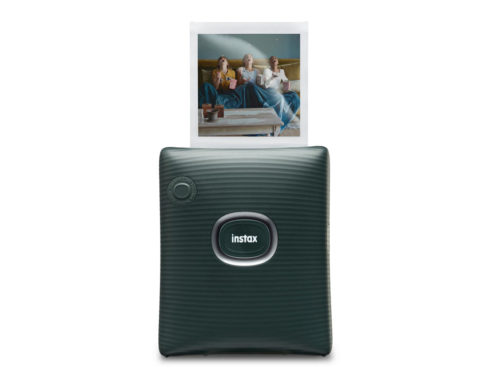 Fujifilm Instax Square Link Midnight Green front view for on-the-go photo printing