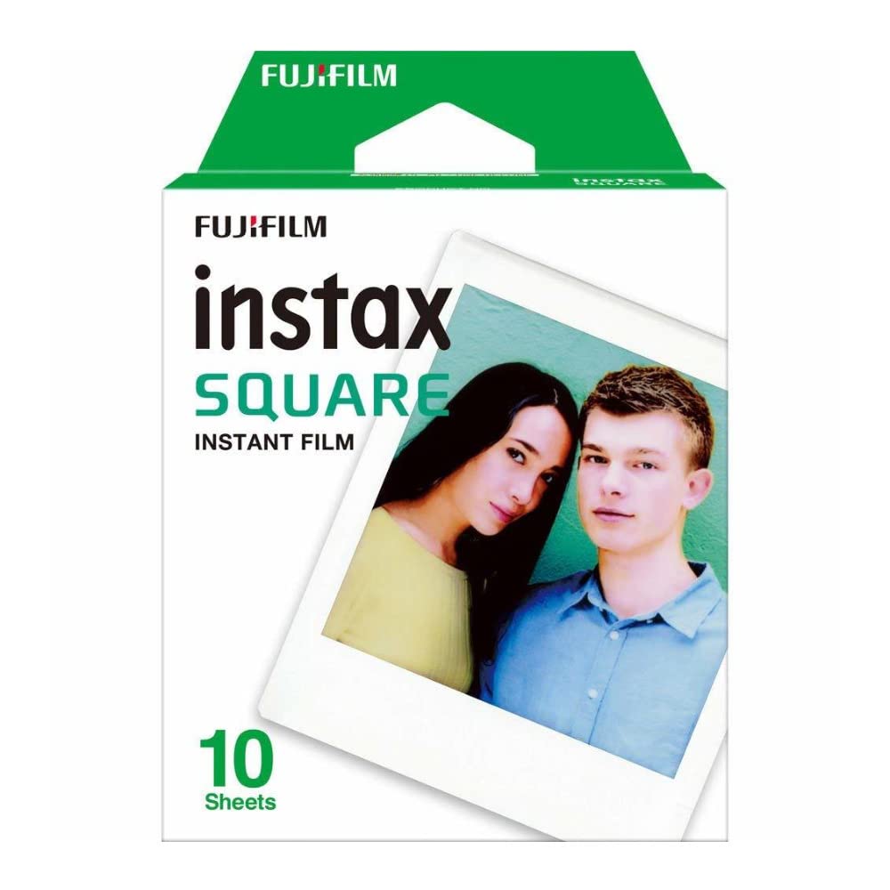 Fujifilm Instax Square print held in hand in lifestyle scene, demonstrates instant sharing convenience
