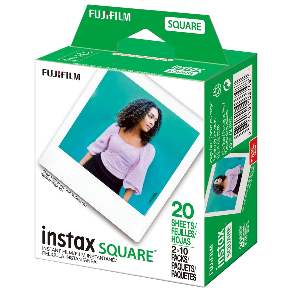 Fujifilm instax square print held in hand showing scale and display-ready benefit