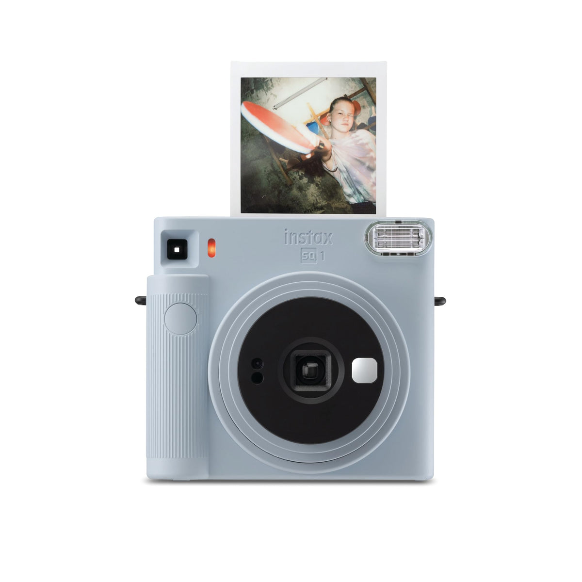 Fujifilm Instax Square SQ1 Glacier Blue front view for spontaneous square photos