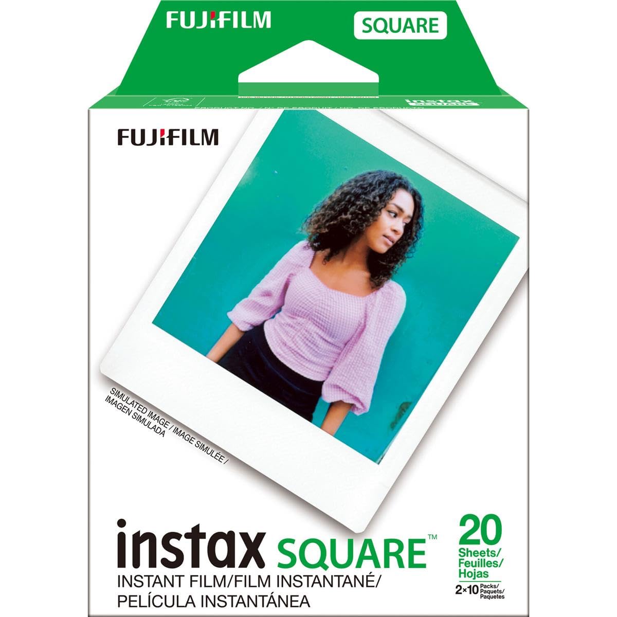 Fujifilm Instax Square Twin Pack film back panel with compatibility notes