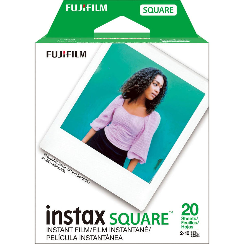 Fujifilm Instax Square Twin Pack film front packaging showing 20 exposures