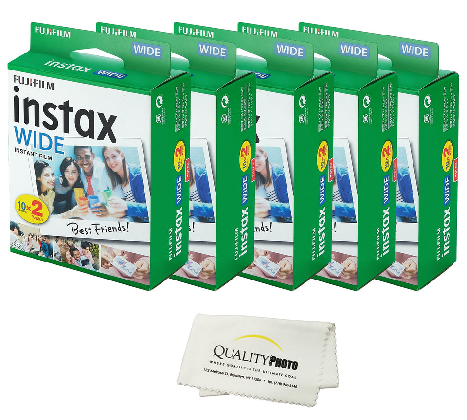 Fujifilm Instax Wide 100-prints pack front view showing portable instant printing