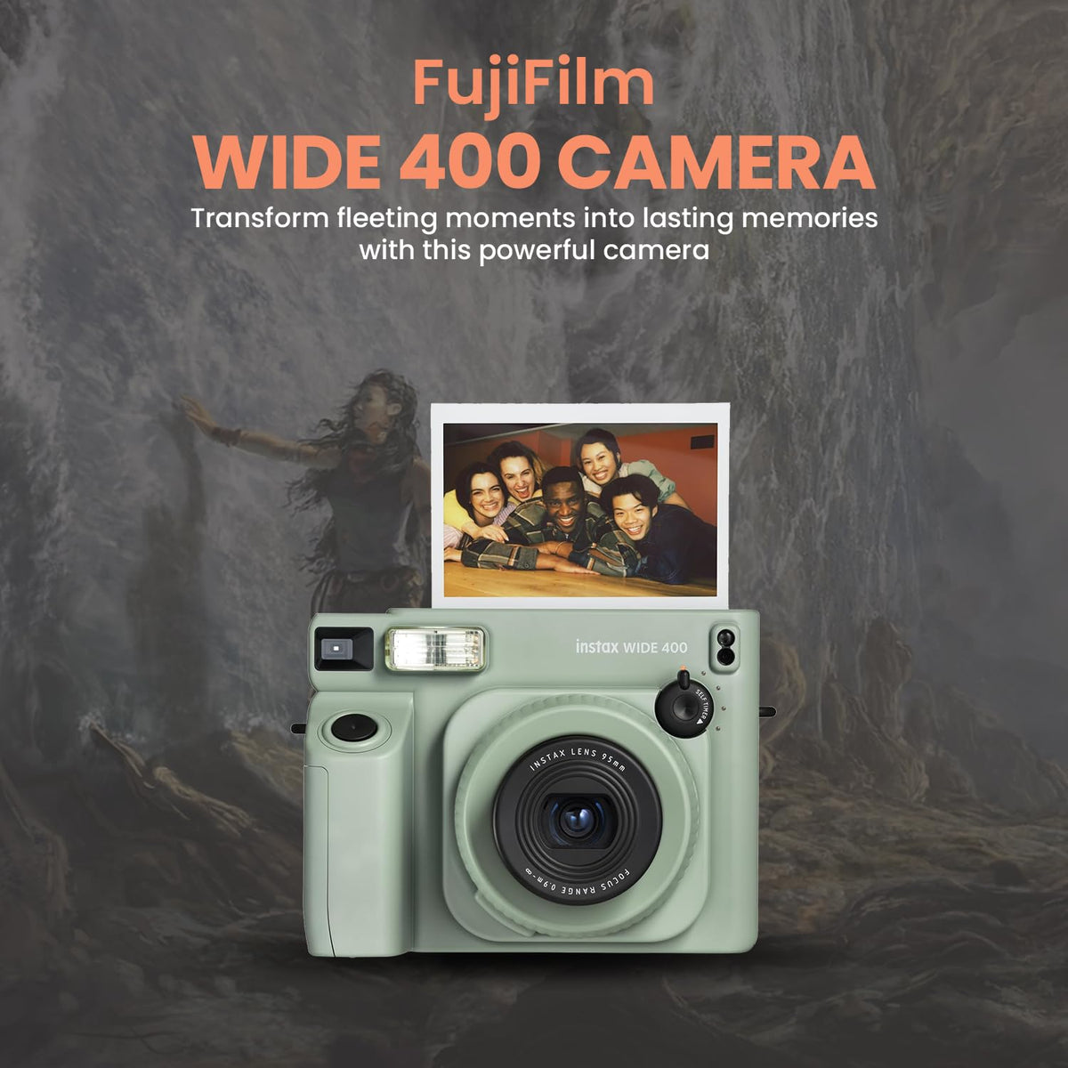 Instant wide-frame film twin-pack ideal for group shots and landscapes.