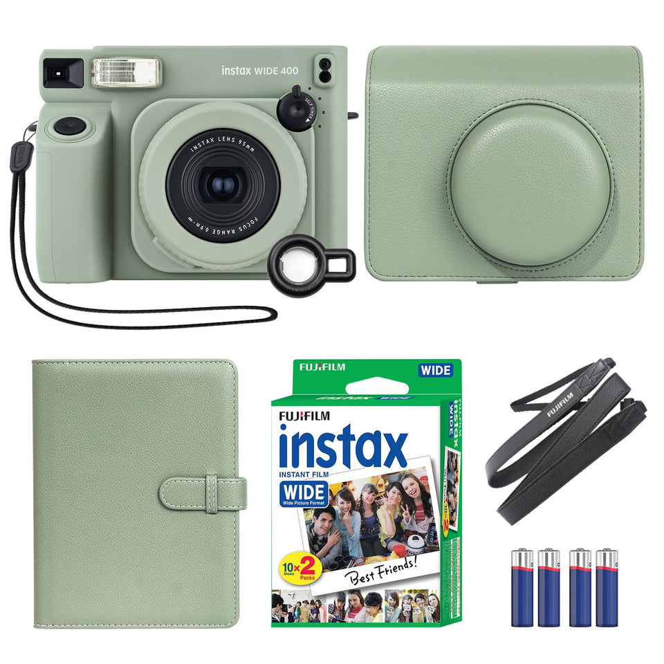 Fujifilm Instax Wide 400 green front view for group photos.