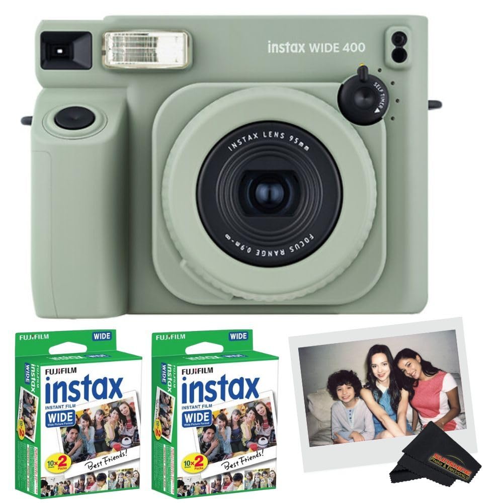 Fujifilm INSTAX Wide 400 Sage Green front view ideal for group photos.