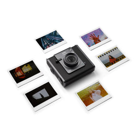 Fujifilm Instax Wide Evo Bluetooth app connects for remote capture and sharing.