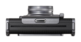 Fujifilm Instax Wide Evo control dial highlights lens and film effects options.
