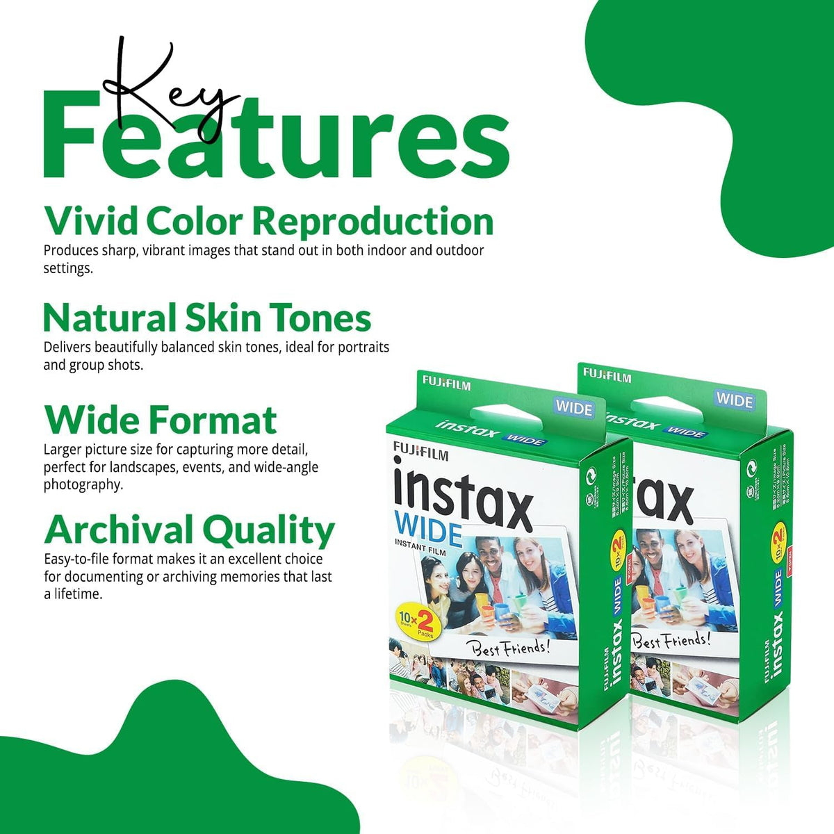 Cartridge with 10 prints per pack for quick on-the-go memories.