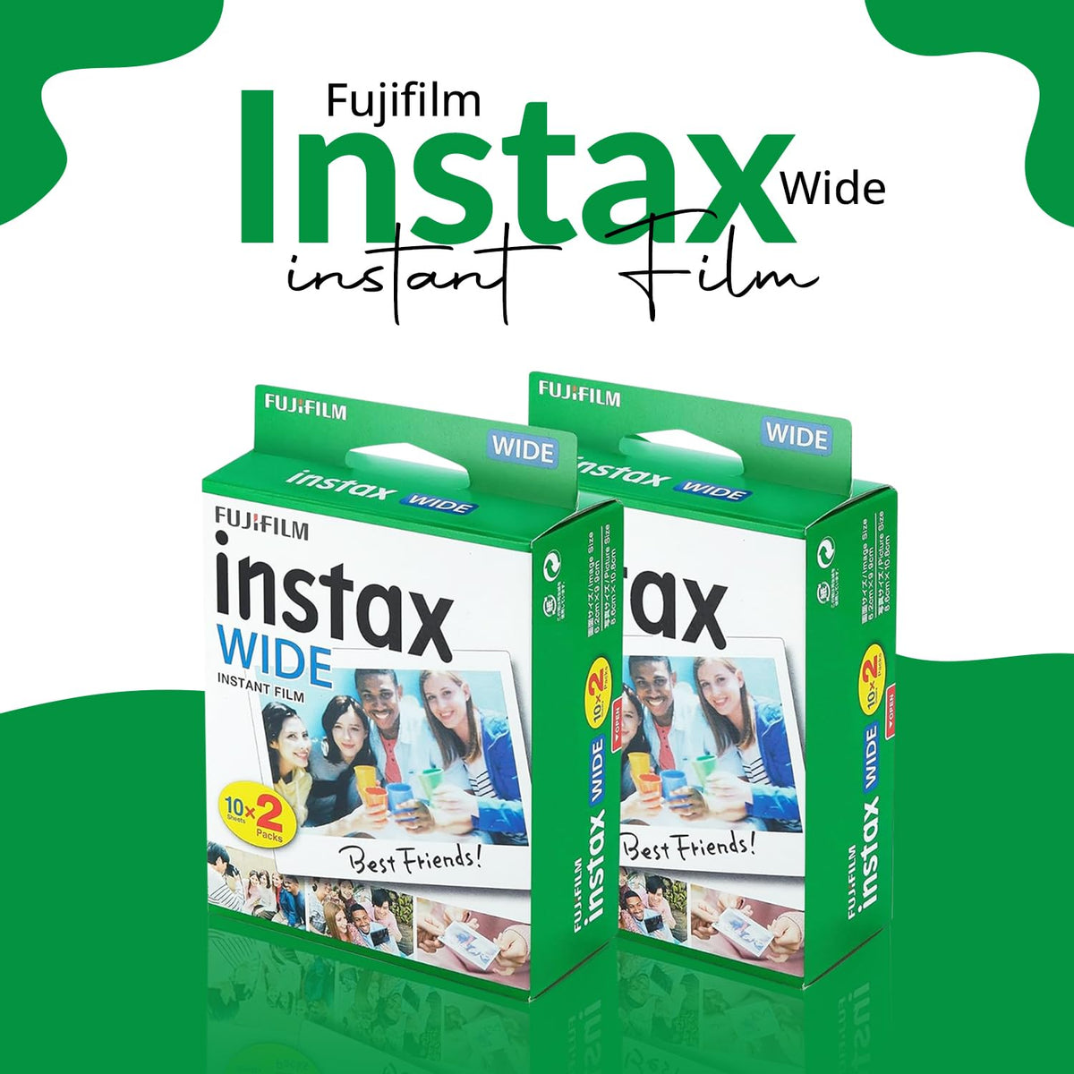 Fujifilm Instax Wide film box and contents for easy setup