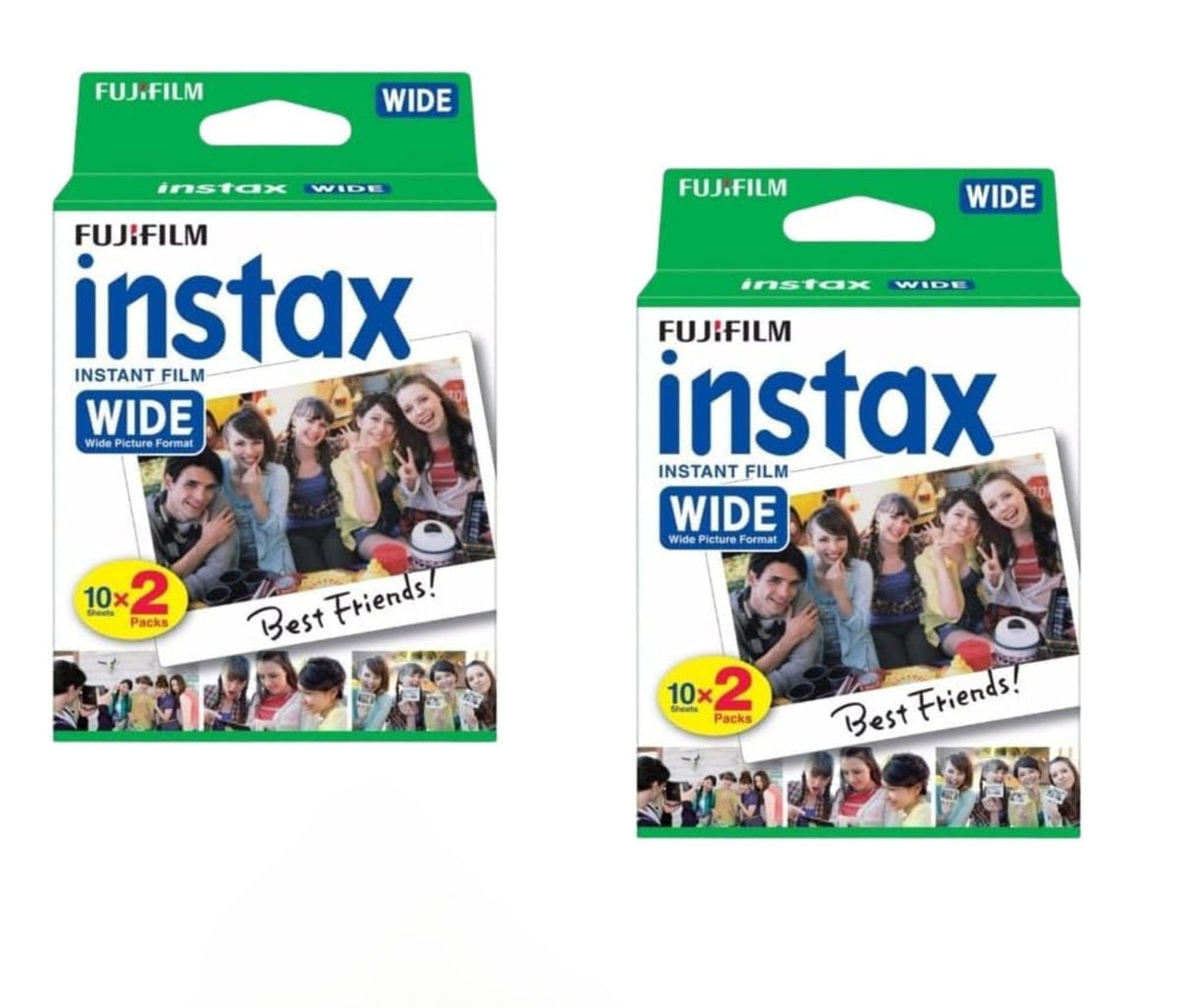 Fujifilm Instax Wide twin-pack front view with 40 sheets ready to print.