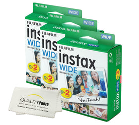 Fujifilm Instax Wide microfiber cloth for fast lens cleaning and print touch-ups.