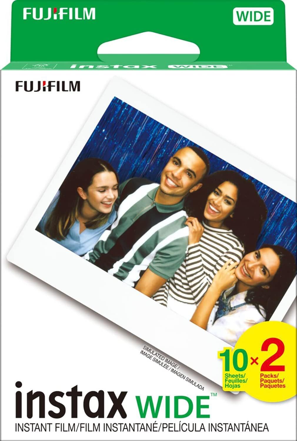 Fujifilm Instax Wide twin pack films ready to load into cameras.
