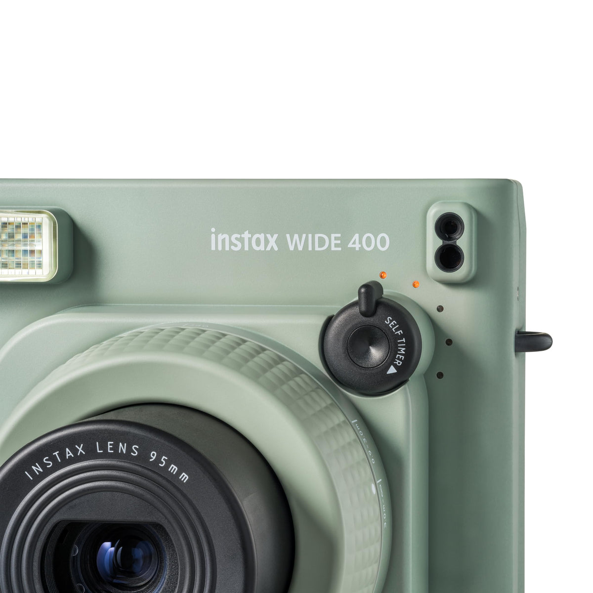 Fujifilm Instax Wide 400 Sage Green back view with access to controls.