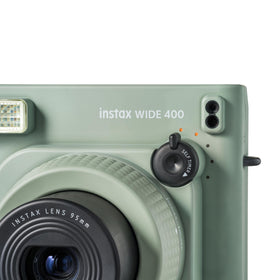 Fujifilm Instax Wide 400 Sage Green back view with access to controls.