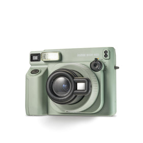 Fujifilm Instax Wide 400 Sage Green included shoulder strap for quick carry.