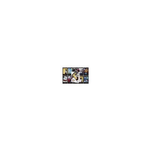Lifestyle party scene with contact-sheet prints shared among friends showing social fun benefit